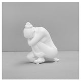 White Moose Georgie Body Sculpture in White, angled view