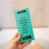 Wild Emery Let's Pretend We Know What We're Doing mini bath bomb and salty soak set packaging