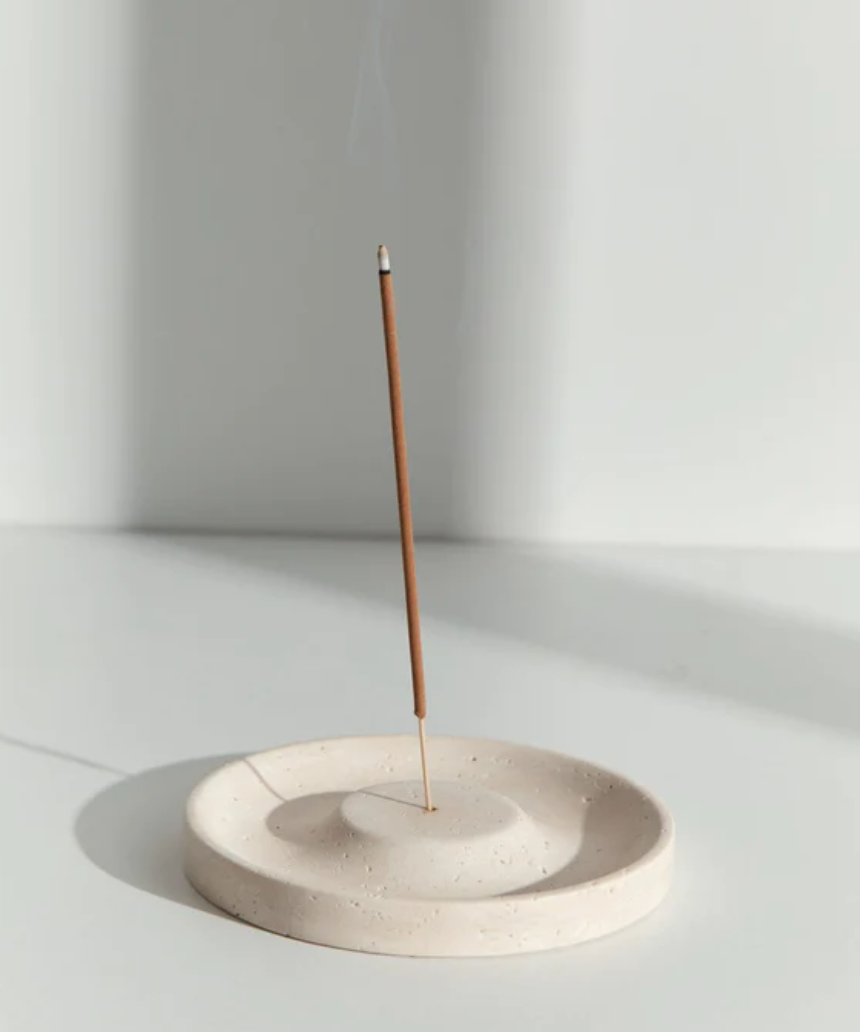 Addition Studio Dune Incense Burner with intricate ceramic design and open top for burning incense sticks.