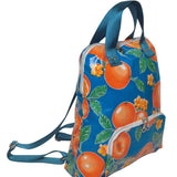BenElke dark blue backpack with orange accents, featuring multiple compartments and adjustable straps.