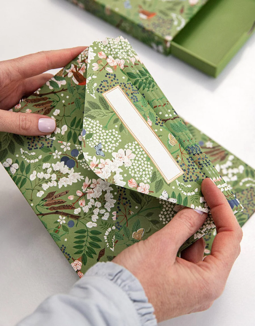 Notecard Writing Box Set - Flowering Trees, Greeting & Note Cards, Bespoke Letterpress - Say It Sister