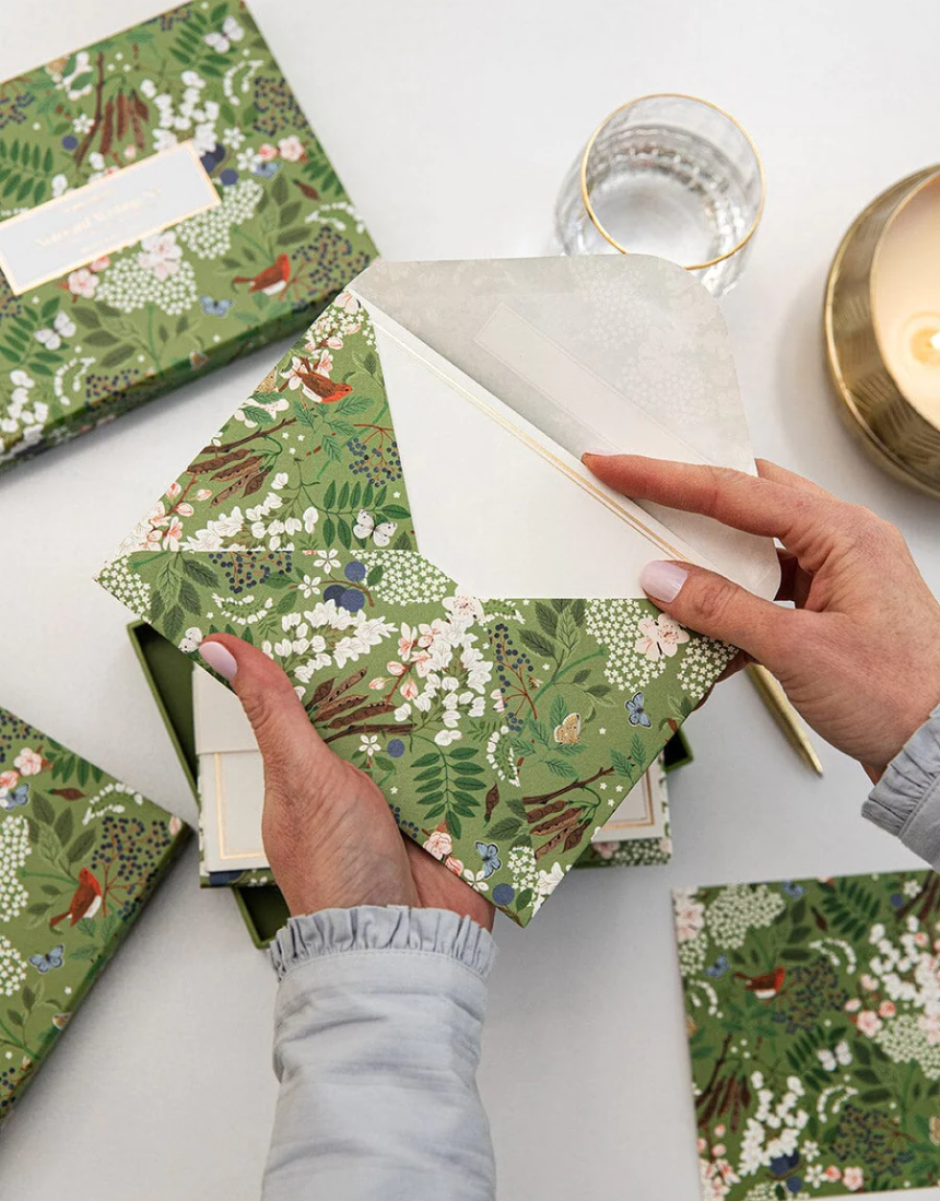 Notecard Writing Box Set - Flowering Trees, Greeting & Note Cards, Bespoke Letterpress - Say It Sister