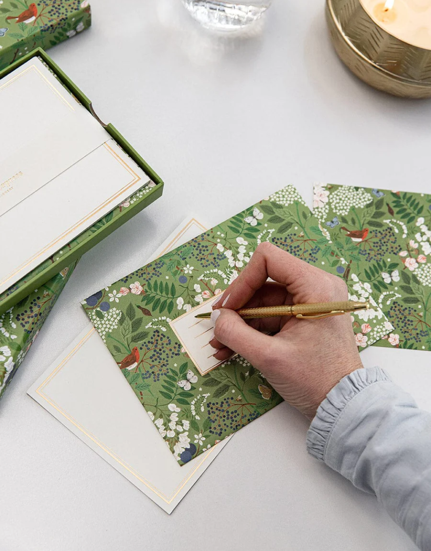 Notecard Writing Box Set - Flowering Trees, Greeting & Note Cards, Bespoke Letterpress - Say It Sister