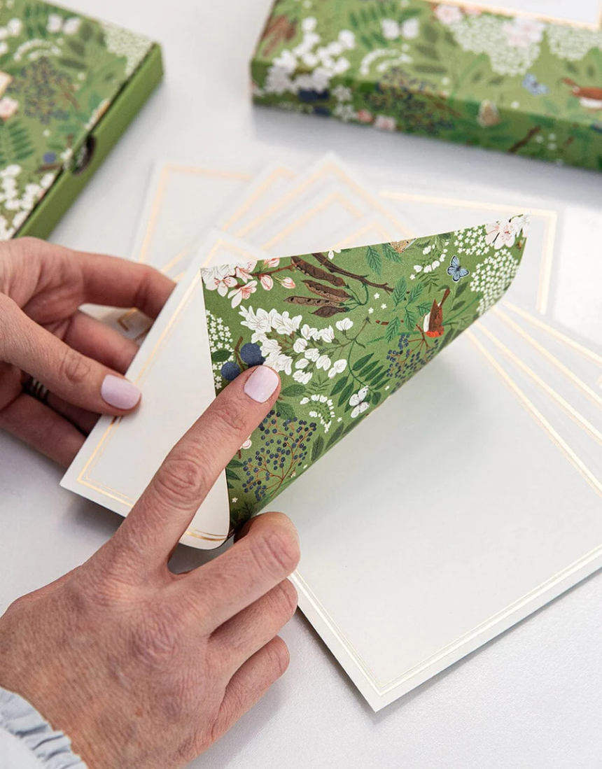 Notecard Writing Box Set - Flowering Trees, Greeting & Note Cards, Bespoke Letterpress - Say It Sister