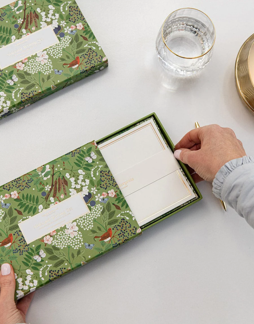 Notecard Writing Box Set - Flowering Trees, Greeting & Note Cards, Bespoke Letterpress - Say It Sister
