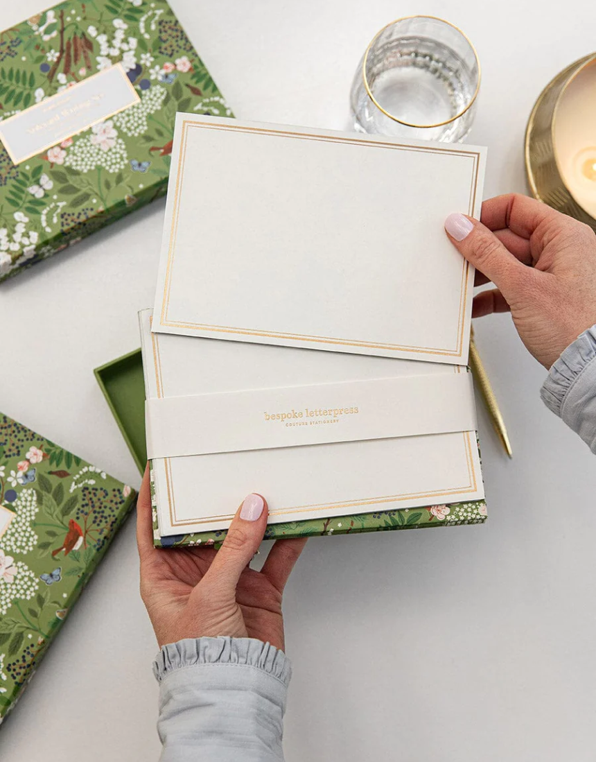 Notecard Writing Box Set - Flowering Trees, Greeting & Note Cards, Bespoke Letterpress - Say It Sister