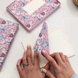 Bespoke Letterpress monkeys and lemons notecard writing box set, greeting and note cards with colorful, detailed illustrations.