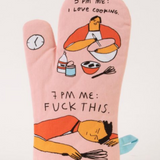 Blue Q 5pm Love 7pm F*ck This cotton oven mitt