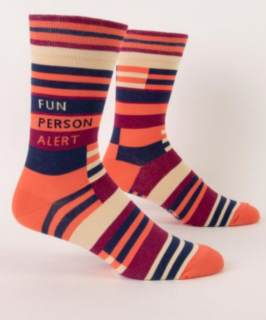 Blue Q - Fun Person Alert M-Crew Socks, socks, Blue Q - Say It Sister