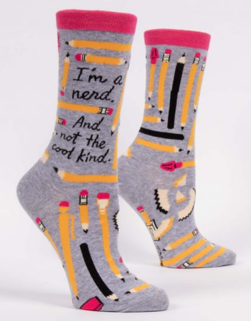 Blue Q I'm A Nerd. And Not The Cool Kind. W-Crew Socks