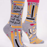 Blue Q I'm A Nerd. And Not The Cool Kind. W-Crew Socks