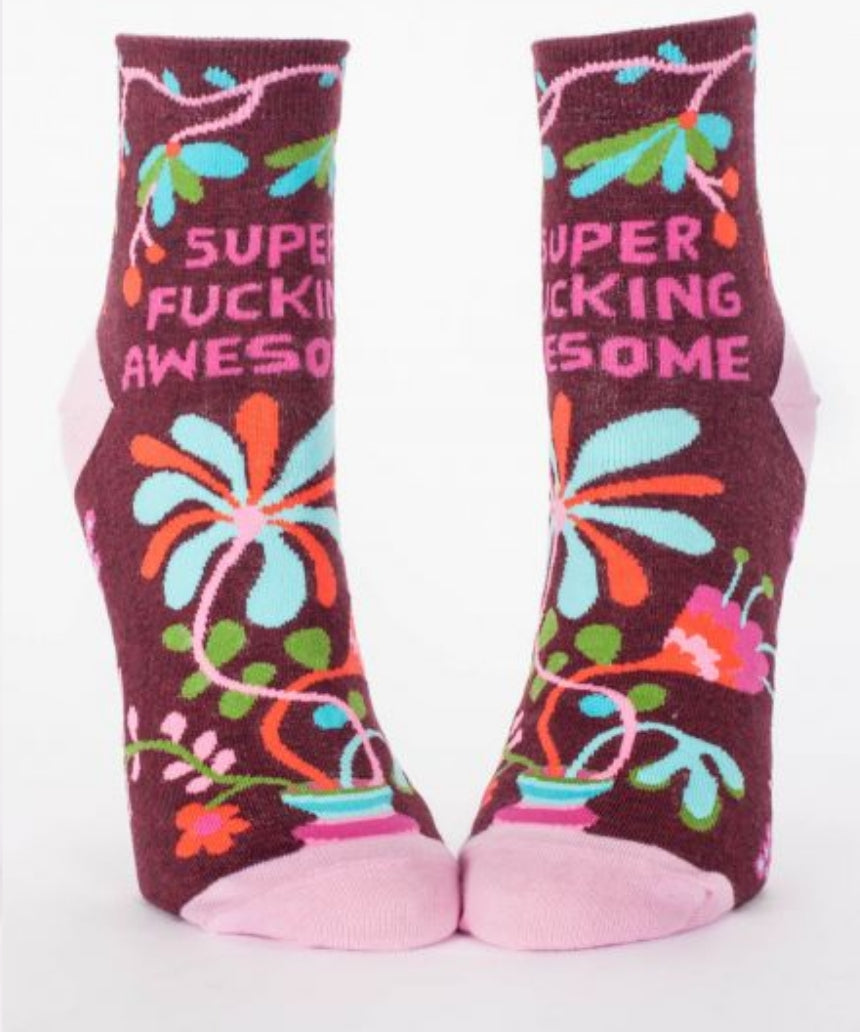 Blue Q - Super Fucking Awesome W-Ankle Socks, socks, Blue Q - Say It Sister