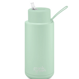 Frank Green Mint Gelato 1L drinkwear bottle, sleek design with mint and white color scheme, made for beverages