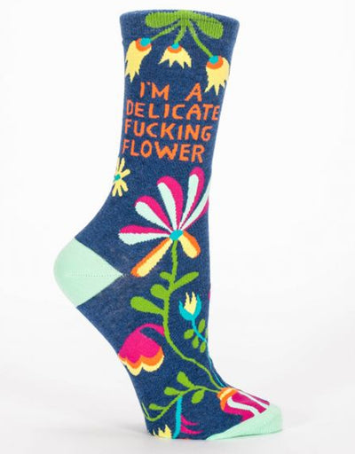 Blue Q - I'm A Delicate Fucking Flower Women's Socks, socks, Blue Q - Say It Sister