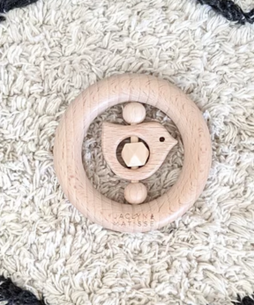 Wooden Rattle Beatrice the Bird, Toy Instruments, Jaclyn and Matisse - Say It Sister