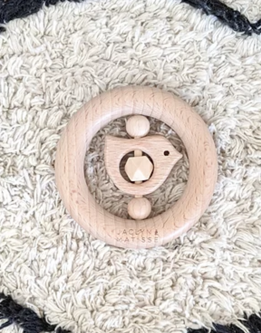 Wooden Rattle Beatrice the Bird, Toy Instruments, Jaclyn and Matisse - Say It Sister