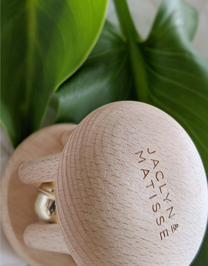 Wooden Rattle Bella the Bell, Toy Instruments, Jaclyn and Matisse - Say It Sister
