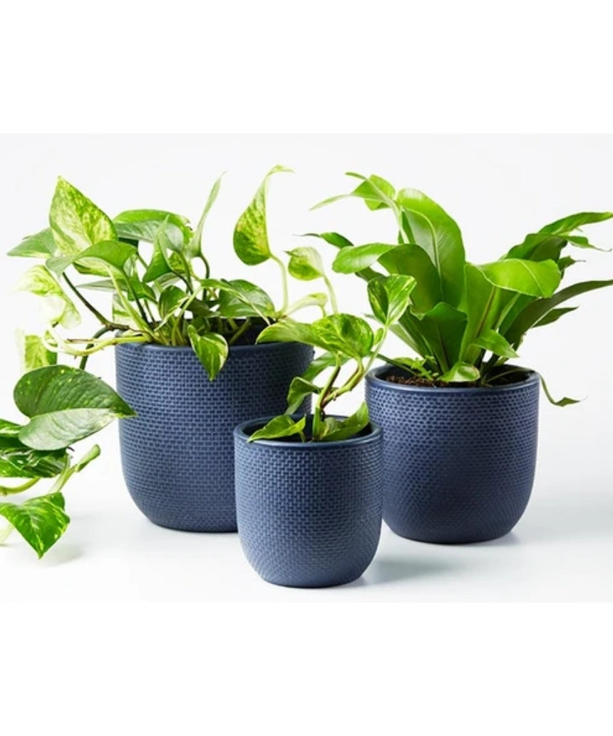 Small Tweed Pot Indigo, Pots & Vases, Jones & Co - Say It Sister
