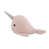 Lily & George Nellie Narwhal Rattle baby soother with soft fabric and plush details, designed for infants.