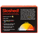 Little Global Sloshed drinking game box with colorful design and game instructions for fun social drinking activities.