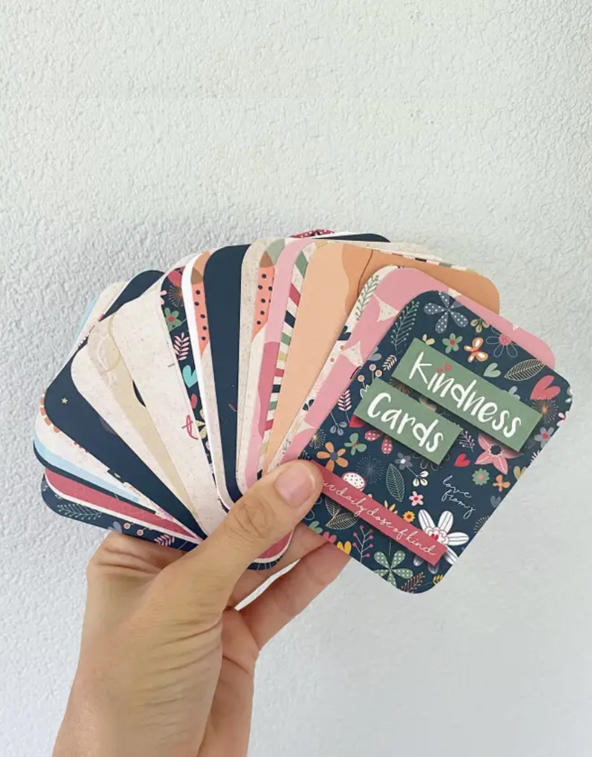 Set of Love From J kindness cards featuring colorful, uplifting designs for spreading positivity and encouragement.
