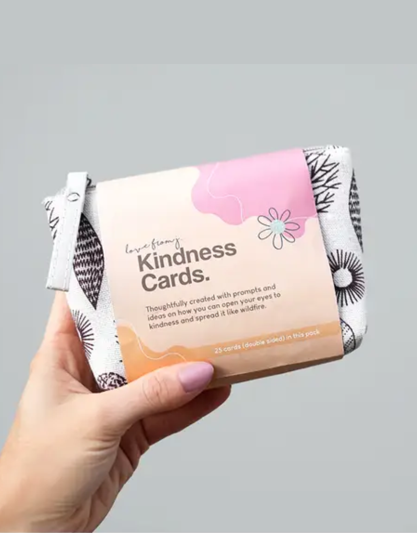 Set of Love From J kindness cards featuring colorful designs and uplifting messages for spreading positivity and compassion.