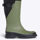 Merry People Darcy Mid Calf Gumboot Moss Green/Black Shoes