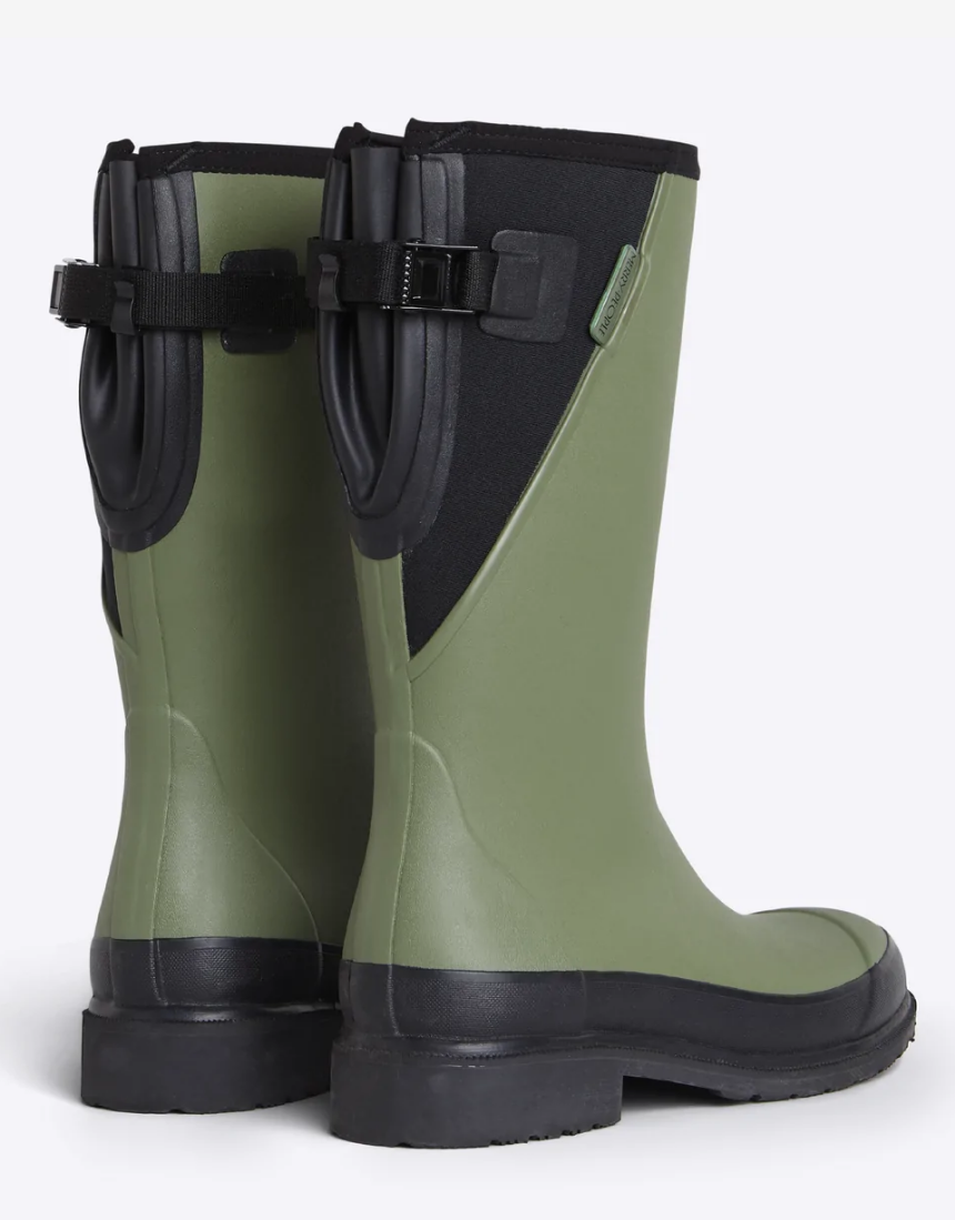 Merry People Darcy Mid Calf Gumboot Moss Green/Black Shoes