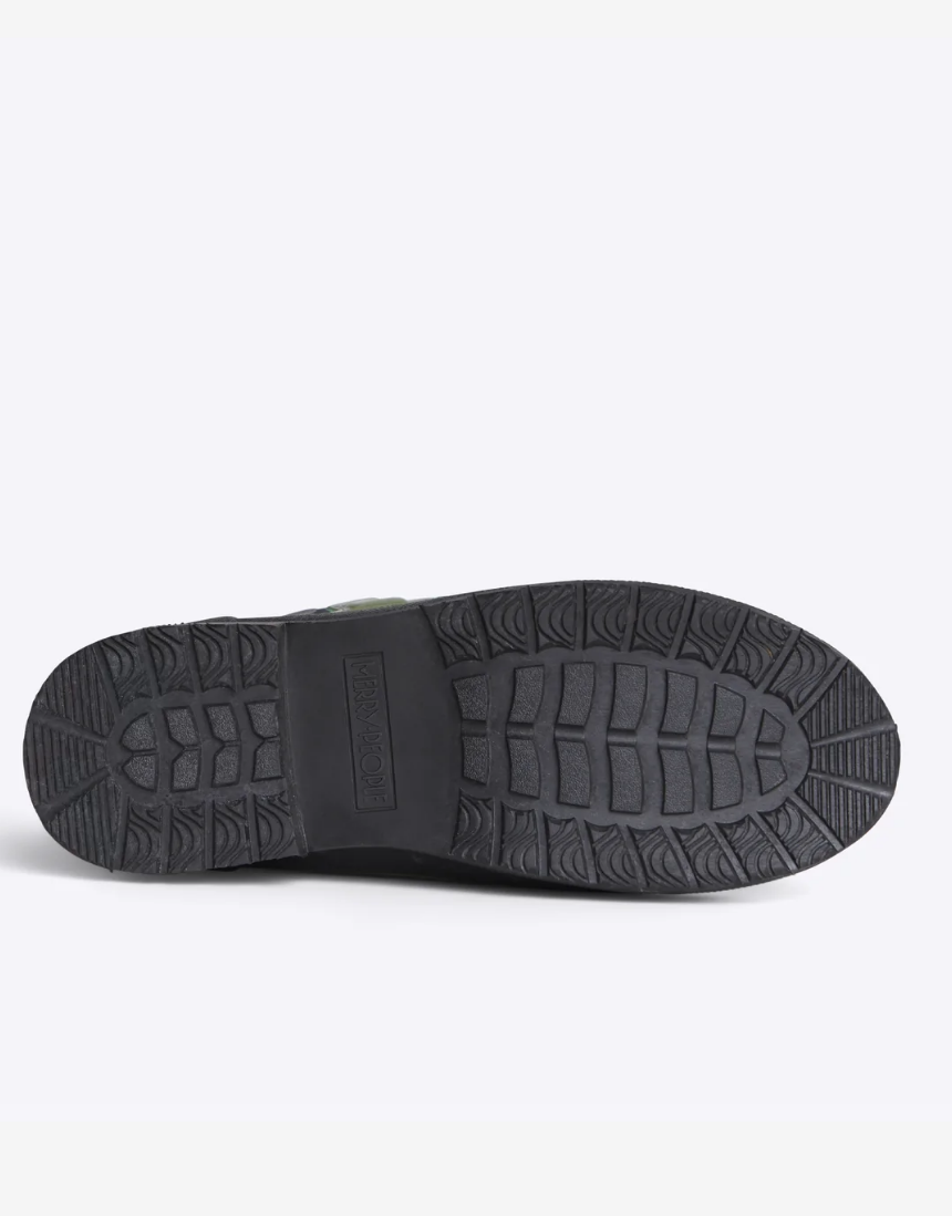 Merry People Darcy Mid Calf Gumboot Moss Green/Black Shoes