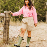 Merry People Darcy Mid Calf Gumboot Moss Green/Black Shoes