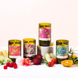 Mojo Candle Co. Wild Flowers Australiana Collection candle with floral design and natural wax finish.