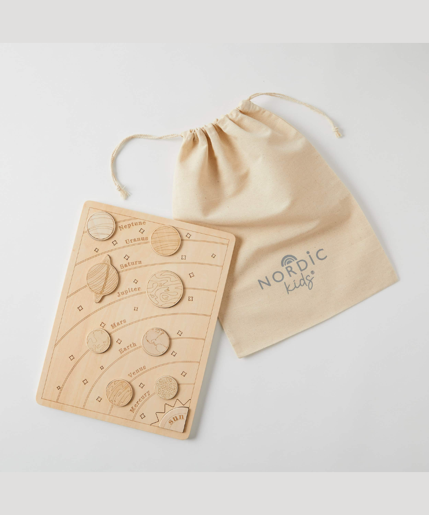 The Solar System Puzzle, Wooden & Pegged Puzzles, Nordic Kids - Say It Sister