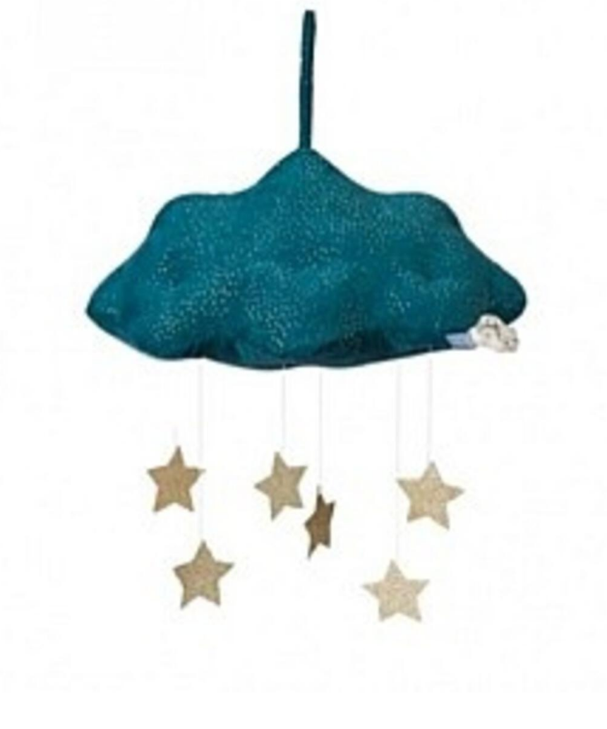 Cloud Corduroy Blue With Stars Wall Hanging, Wall Decor, Picca Loulou - Say It Sister