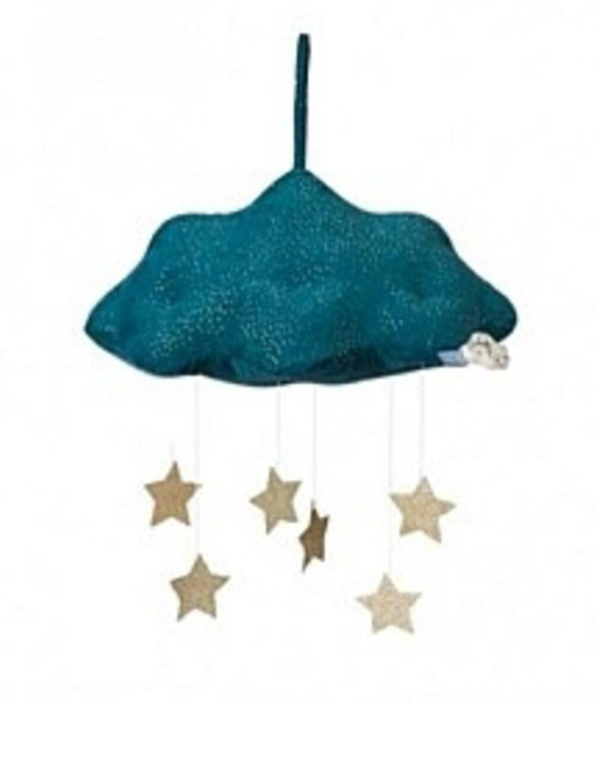 Cloud Corduroy Blue With Stars Wall Hanging, Wall Decor, Picca Loulou - Say It Sister