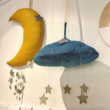 Cloud Corduroy Blue With Stars Wall Hanging, Wall Decor, Picca Loulou - Say It Sister