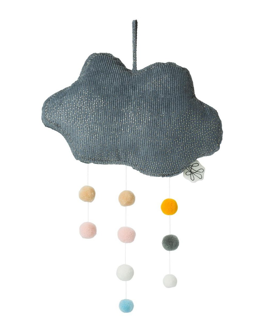 Cloud Corduroy Grey Pompom Wall Hanging, Wall Decor, Picca Loulou - Say It Sister