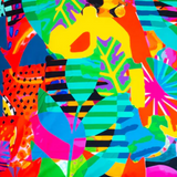 Riley Burnett Picnic Rug with an abstract oasis pattern, featuring vibrant colors and soft fabric for outdoor picnics.