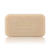Salus White Clay Bar Soap with natural white clay, shown in a simple soap bar form on a clean surface.