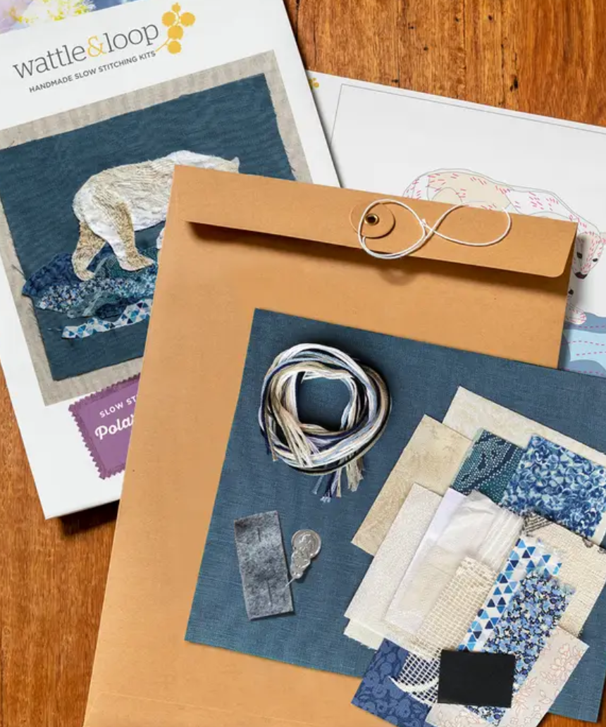 Slow Stitching Kit - Polar Bear, Art & Craft Kits, Wattle & Loop - Say It Sister