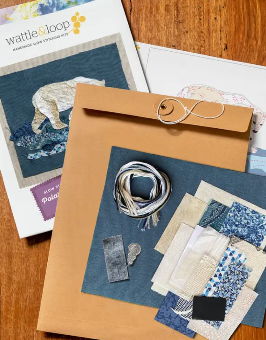 Slow Stitching Kit - Polar Bear, Art & Craft Kits, Wattle & Loop - Say It Sister