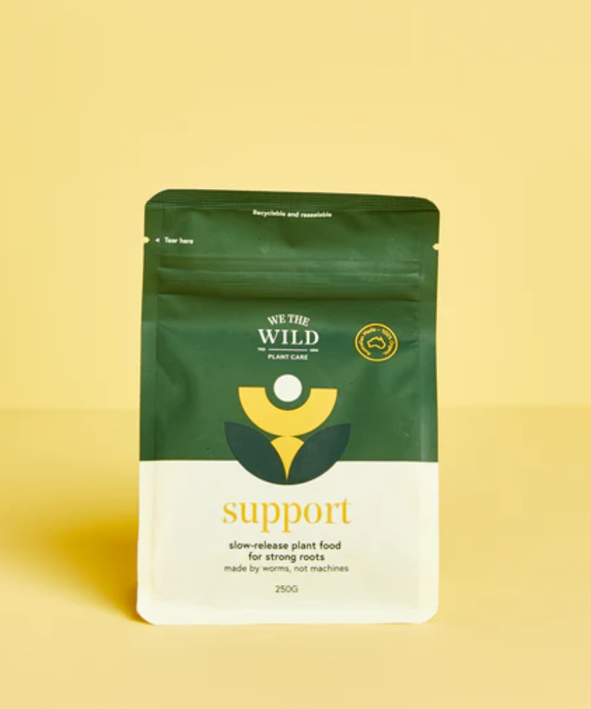 We The Wild support slow release plant pallets in a 250g package, designed for healthy plant growth and soil nourishment.