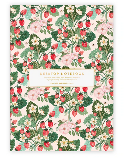 Desktop Notebook - Strawberries (Lined) - Say It Sister