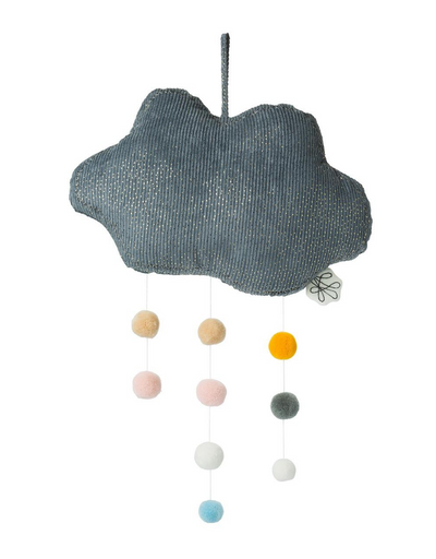 Cloud Corduroy Grey Pompom Wall Hanging - Say It Sister