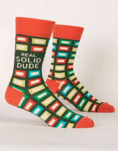 Blue Q -  Real Solid Dude M-Crew Socks - Say It Sister