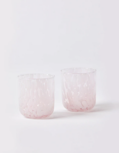 Bonnie and Neil - Glass Tumbler Dots Pink Set of 2 - Say It Sister