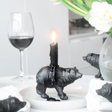 Bear Candle Holder - Black, Candle Holders, White Moose - Say It Sister