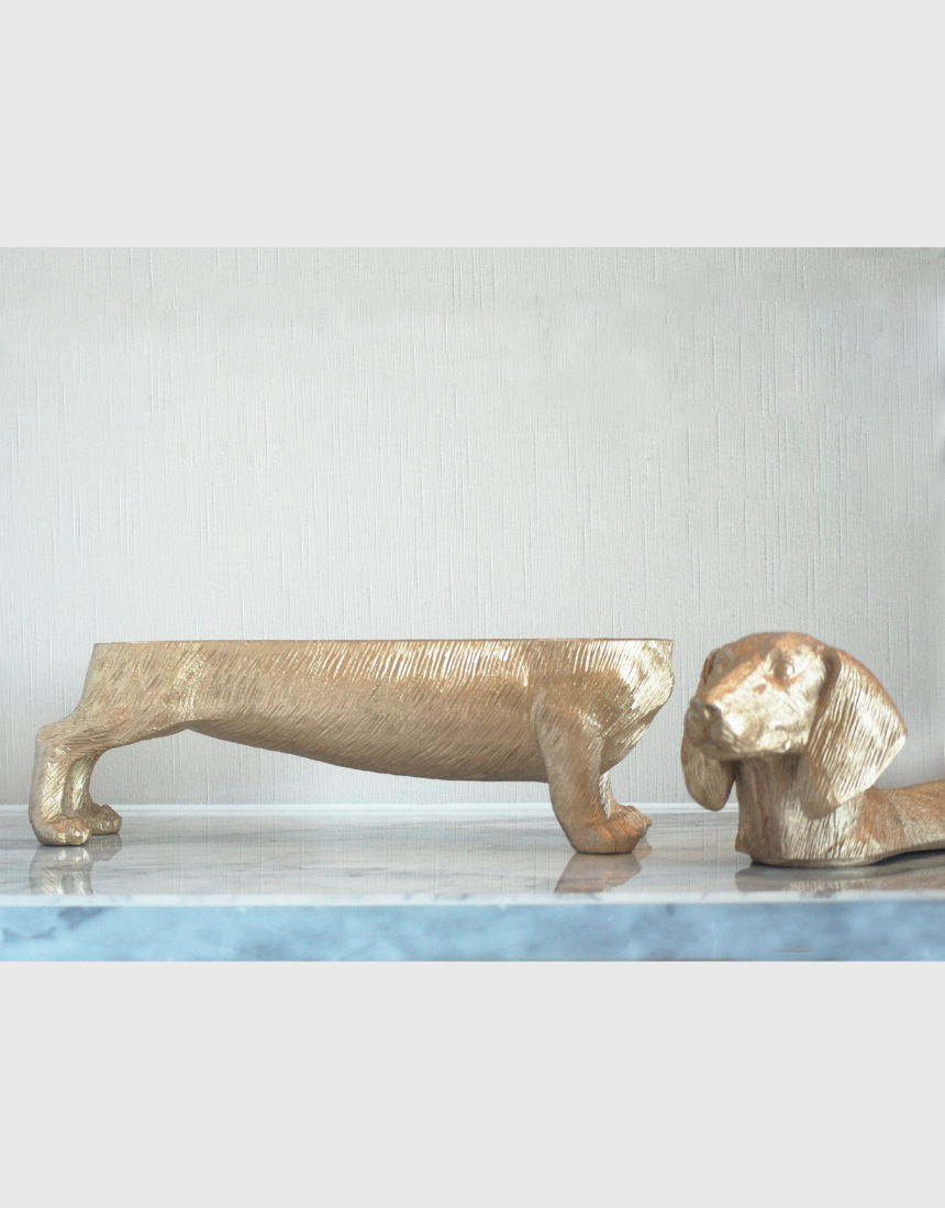 Dachshund Secret Bowl - Gold, Homewares, White Moose - Say It Sister