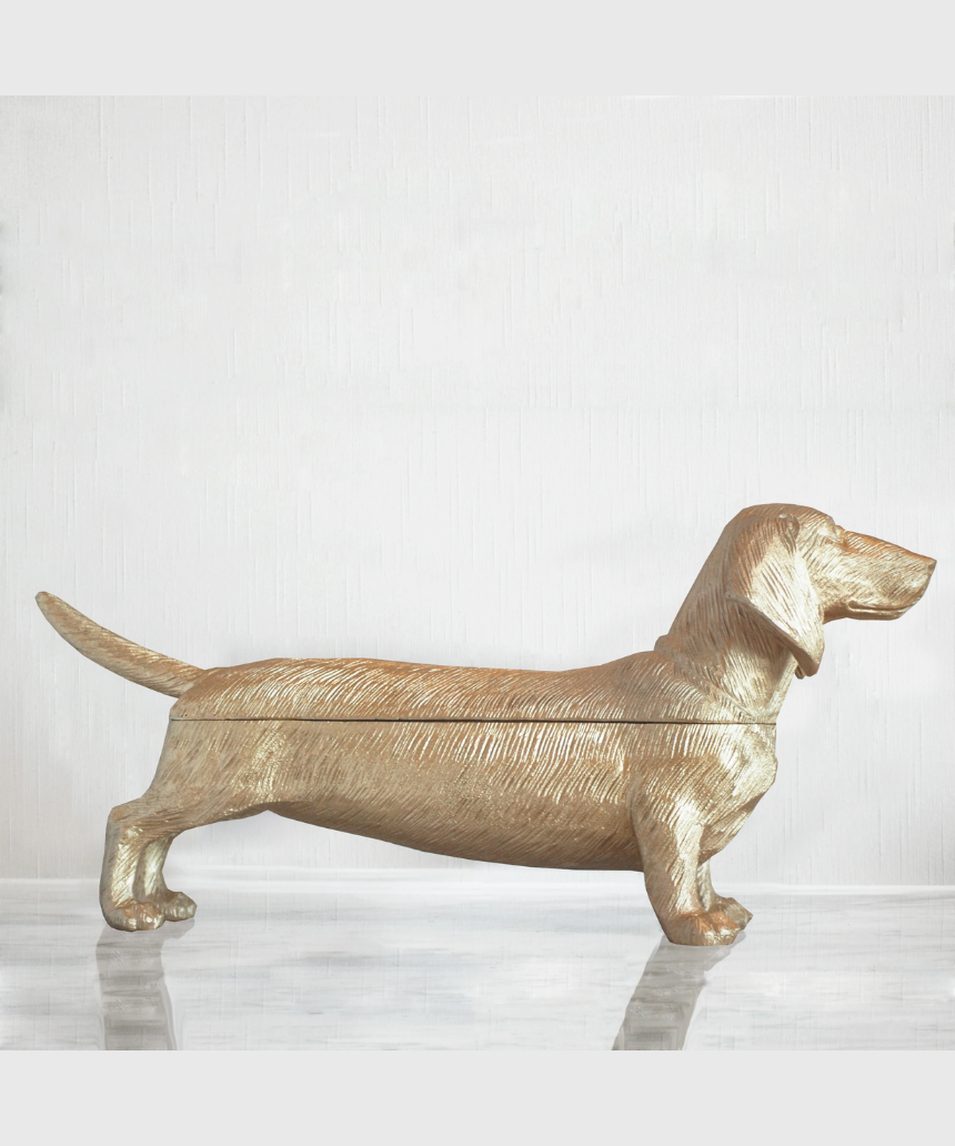 Dachshund Secret Bowl - Gold, Homewares, White Moose - Say It Sister