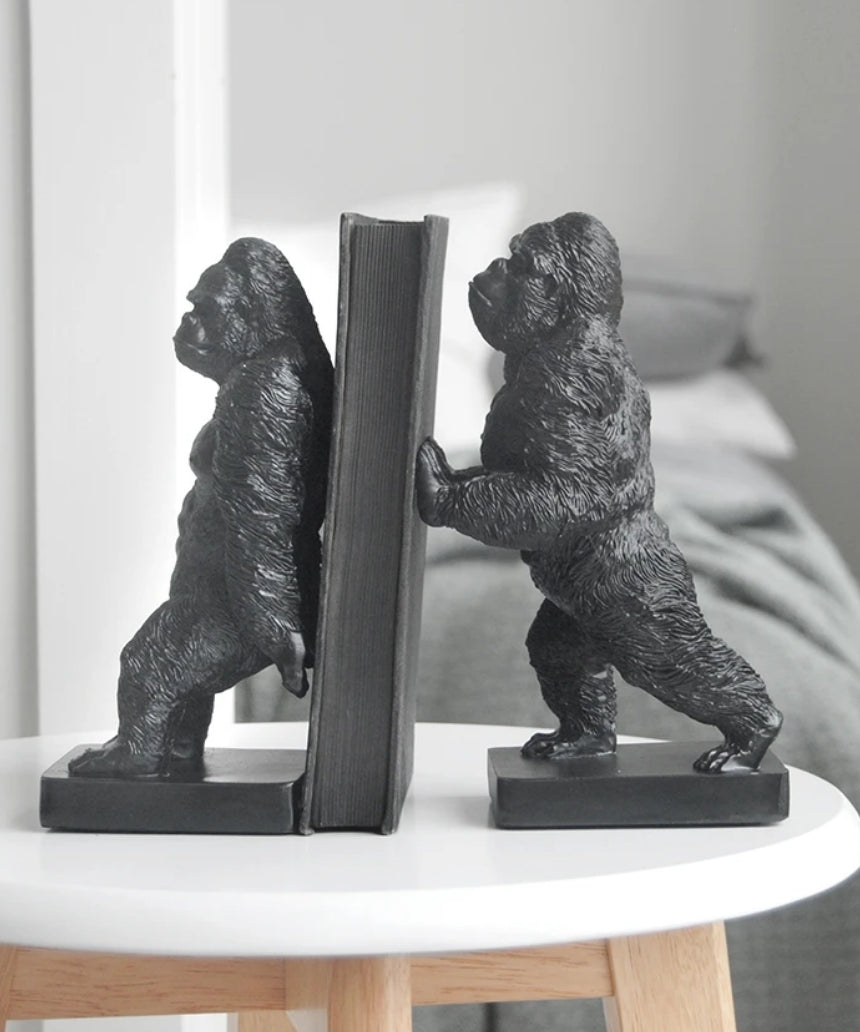 Gorilla Bookend Set Black, Homewares, White Moose - Say It Sister