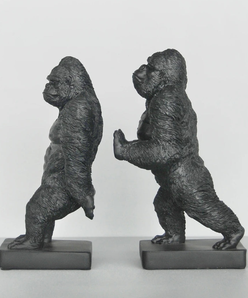 Gorilla Bookend Set Black, Homewares, White Moose - Say It Sister